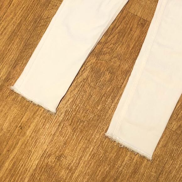 Rag & Bone White Blnc W/ Fray Capri Cropped Frayed Hemline Jeans Size 32 - Picture 4 of 12